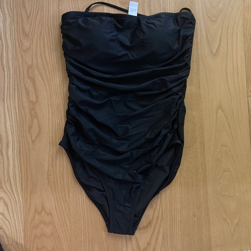 J. Crew long torso black bathing suit new